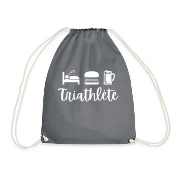 Humour triathlète hamburger bière dormir - Sac de sport léger - gris - Devant