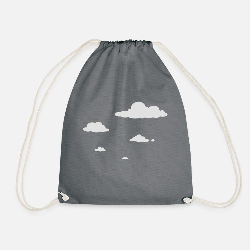 Clouds - Drawstring Bag - grey