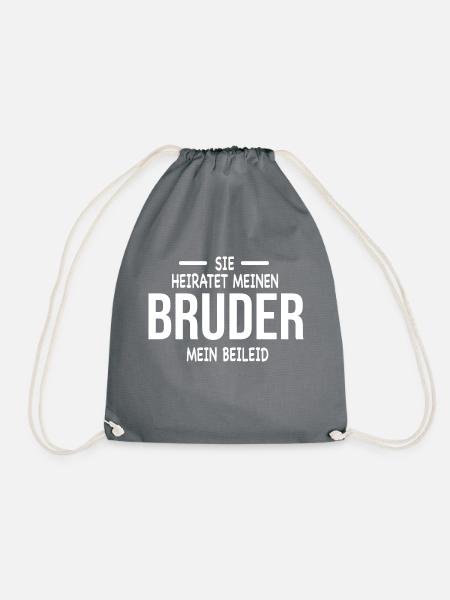 Schwiegerschwester JGA Bräutigam Geschenk - Turnbeutel - Grau