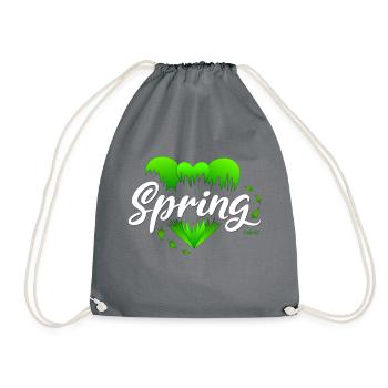 Spring Springtime Hearts - Drawstring Bag - grey - Front