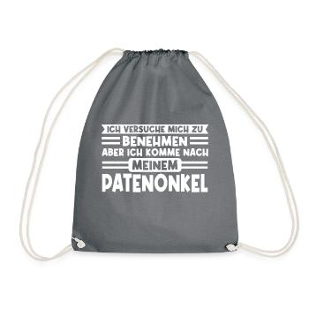 Patenonkel Patenkind Pate Geschenk - Turnbeutel - Grau - Vorne
