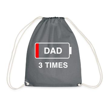 Papa 3 fois - Sac de sport léger - gris - Devant