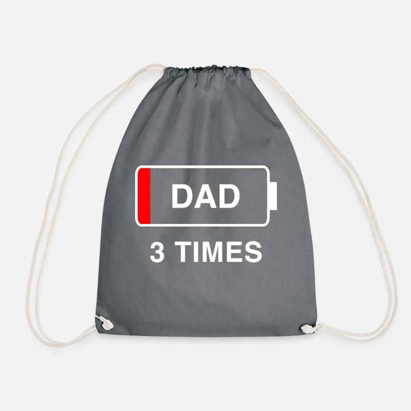 Dad 3 times - Drawstring Bag - grey