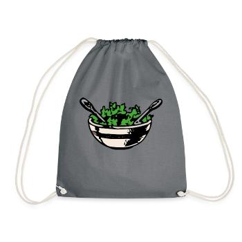 salad salad lettuce halloween vegetables vegetables36 - Drawstring Bag - grey - Front