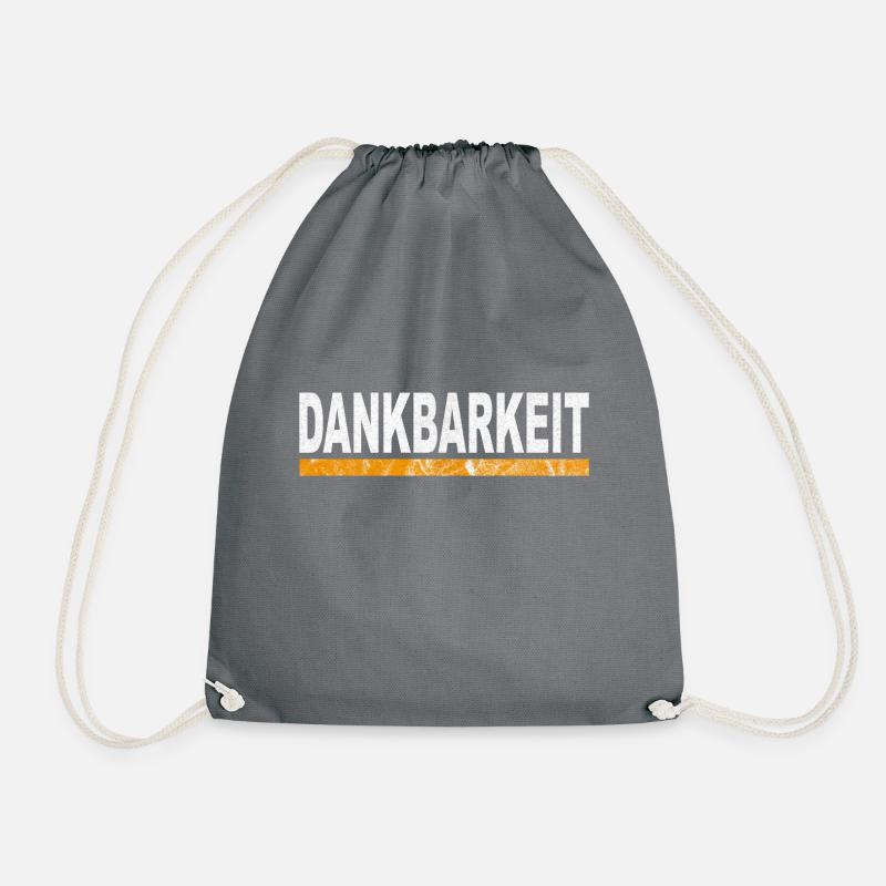 gratitude - Drawstring Bag - grey