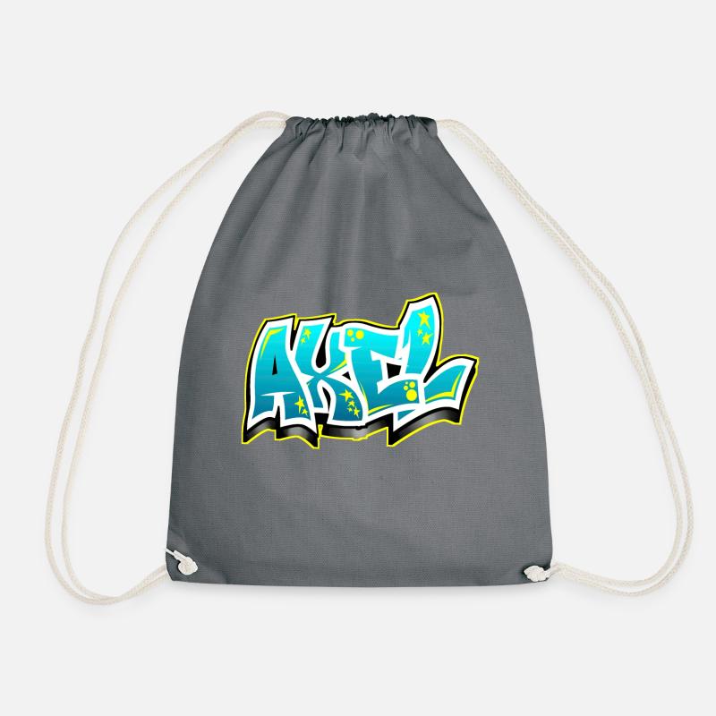 Graffiti Name Axel - Turnbeutel - Grau