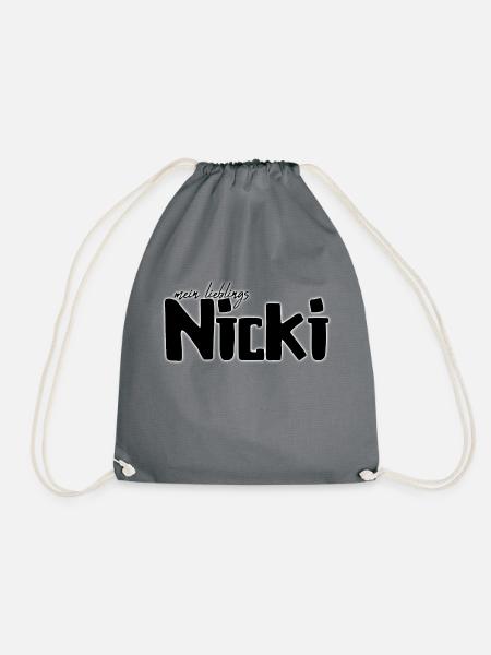 mein lieblings Nicki - Turnbeutel - Grau