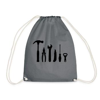 The most important work of DIY - Drawstring Bag - grey - Front