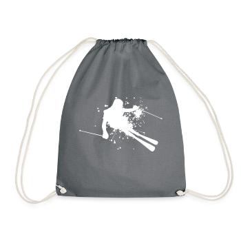 Skiing Ski Stunt Ski Damen Herren Skifahrer - Turnbeutel - Grau - Vorne