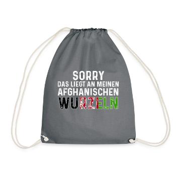 Afghanistanische Wurzeln Afghane Afghanistan - Turnbeutel - Grau - Vorne
