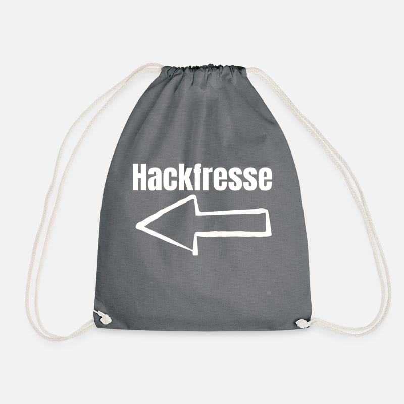 Hack-eat arrow left - Drawstring Bag - grey