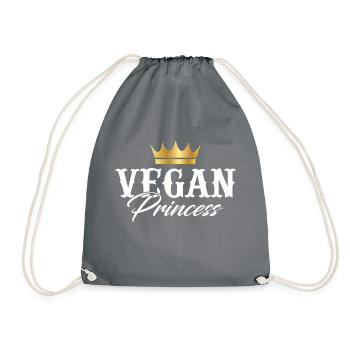 Vegan Princess - Drawstring Bag - grey - Front