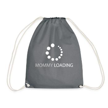 Schwangerschaft Babyparty Babyshower Boy Girl - Turnbeutel - Grau - Vorne