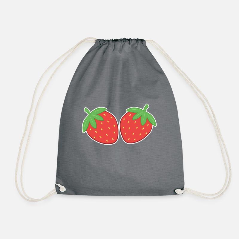 Erdbeeren - Turnbeutel - Grau