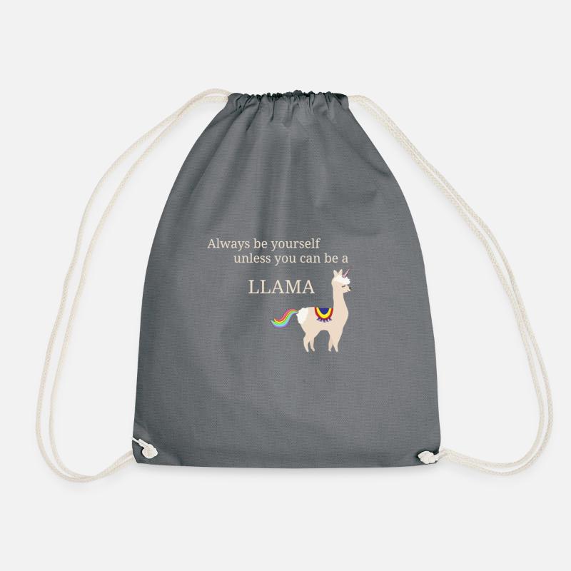Lama Einhorn cooler Spruch - Turnbeutel - Grau