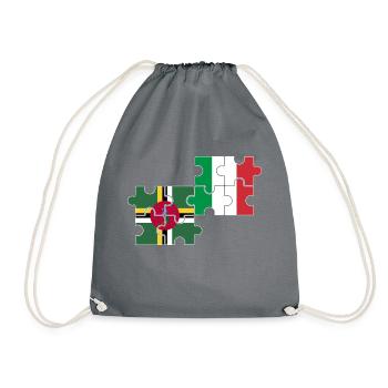 Dominica Italy Flag Dominicans - Drawstring Bag - grey - Front