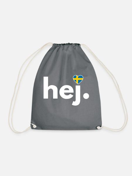 hej. Schwedenfan swedenlover Schwedenliebe - Turnbeutel - Grau