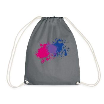 Bi Pride Kleckse - Turnbeutel - Grau - Vorne