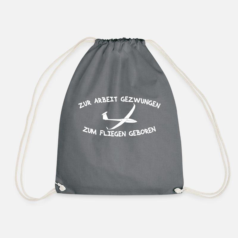 Work forced glider tshirt gift idea - Drawstring Bag - grey