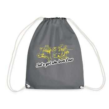 Just a girl who loves cows - Drawstring Bag - grey - Front