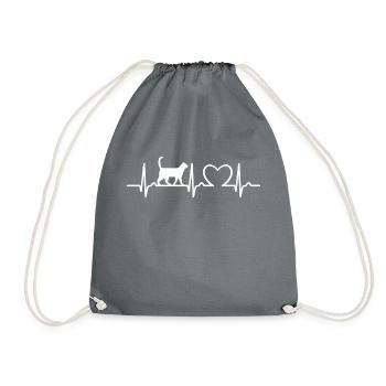 Heart Curve Cat - Chat Maman Chat Fan Pet - Sac de sport léger - gris - Devant