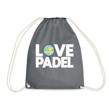 Padel - Geschenk für Padel-Liebhaber - Turnbeutel - Grau - Vorne