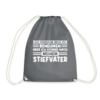 Stiefvater Stiefkind Stiefpapa Geschenk - Turnbeutel - Grau - Vorne