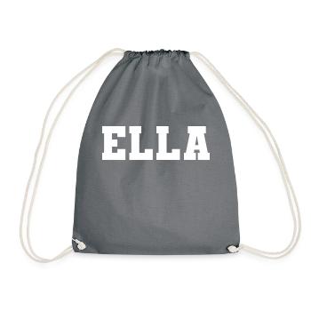 Name - Ella - Drawstring Bag - grey - Front