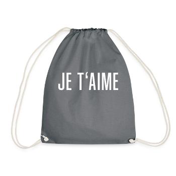 Je t´aime - Turnbeutel - Grau - Vorne