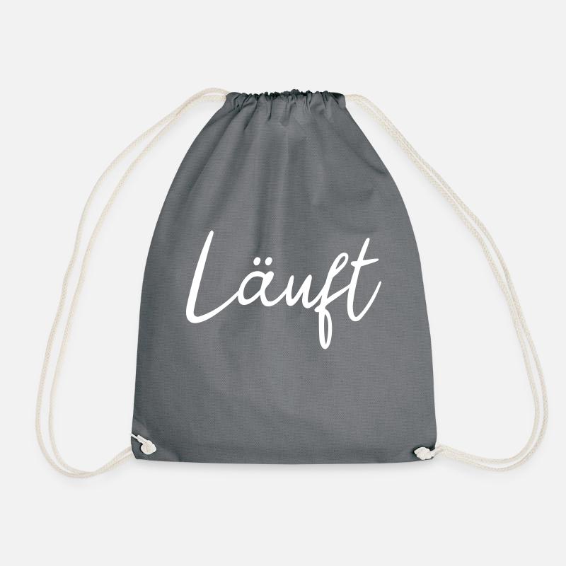 Läuft Schriftzug, Läuft bei dir, Läuft bei mir - Turnbeutel - Grau