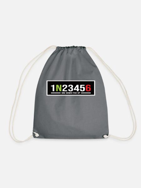 Motorrad Gänge 1N23456 One Down-Five Up - Turnbeutel - Grau