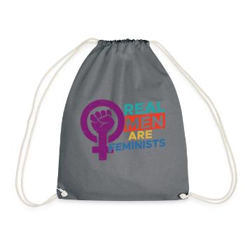 Real Men are Feminists Geschenk - Turnbeutel - Grau - Vorne