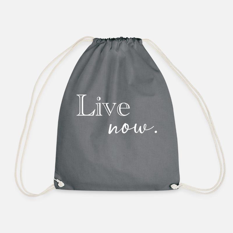 live now - Drawstring Bag - grey