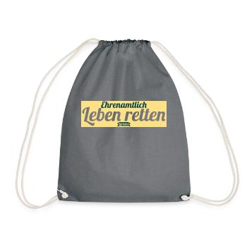 Ehrenamtlich Ehrenamt Leben retten LifeRetter - Turnbeutel - Grau - Vorne