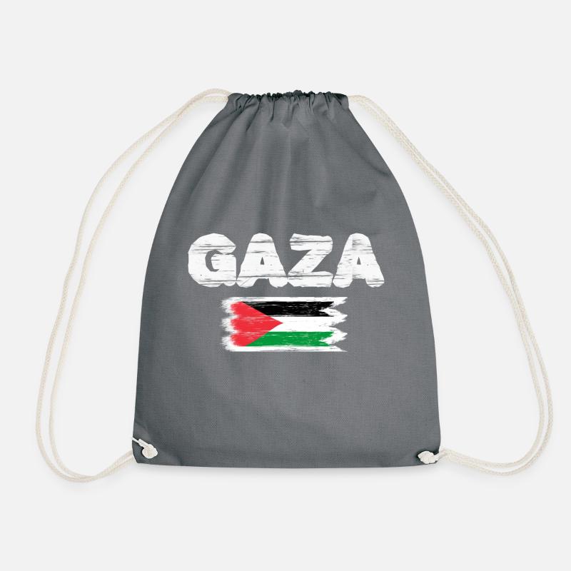 Gaza - Drawstring Bag - grey