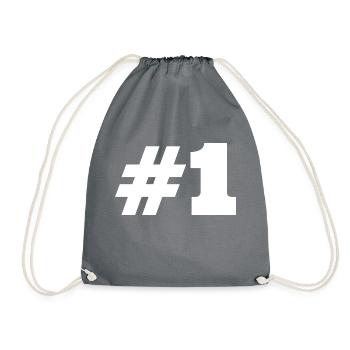 #1 Nummer 1 - Turnbeutel - Grau - Vorne