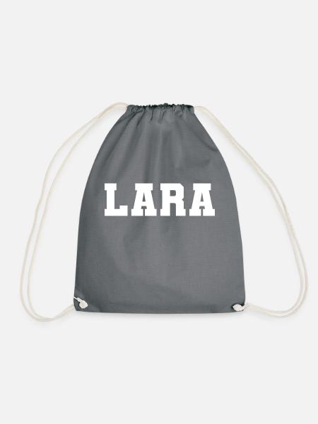 Name - Lara - Turnbeutel - Grau