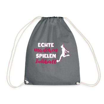 Echte mädchen spielen fußball Sport Trainer - Turnbeutel - Grau - Vorne