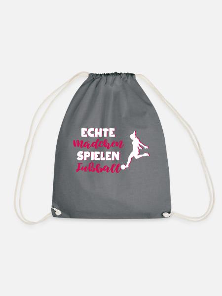 Echte mädchen spielen fußball Sport Trainer - Turnbeutel - Grau