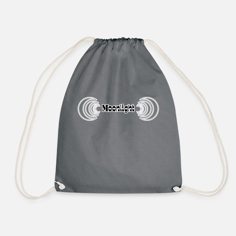 Moonlight lettering with crescent moon - Drawstring Bag - grey