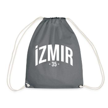 Izmir 35 Turkey Turkiye Gift Holiday TR Türk - Drawstring Bag - grey - Front