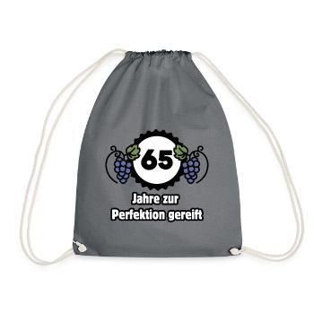 65th Birthday - 65 Years Matured to Perfection - Drawstring Bag - grey - Front