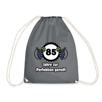 85th Birthday - 85 Years Matured to Perfection - Drawstring Bag - grey - Front