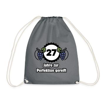 27th Birthday - 27 Years Matured to Perfection - Drawstring Bag - grey - Front