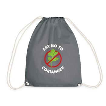 Dites non à la coriandre! Top cadeau drôle pour mari - Sac de sport léger - gris - Devant