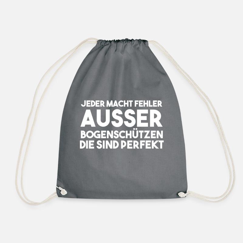 Bogen Bogenschütze Bogensport Bogenschießen - Turnbeutel - Grau