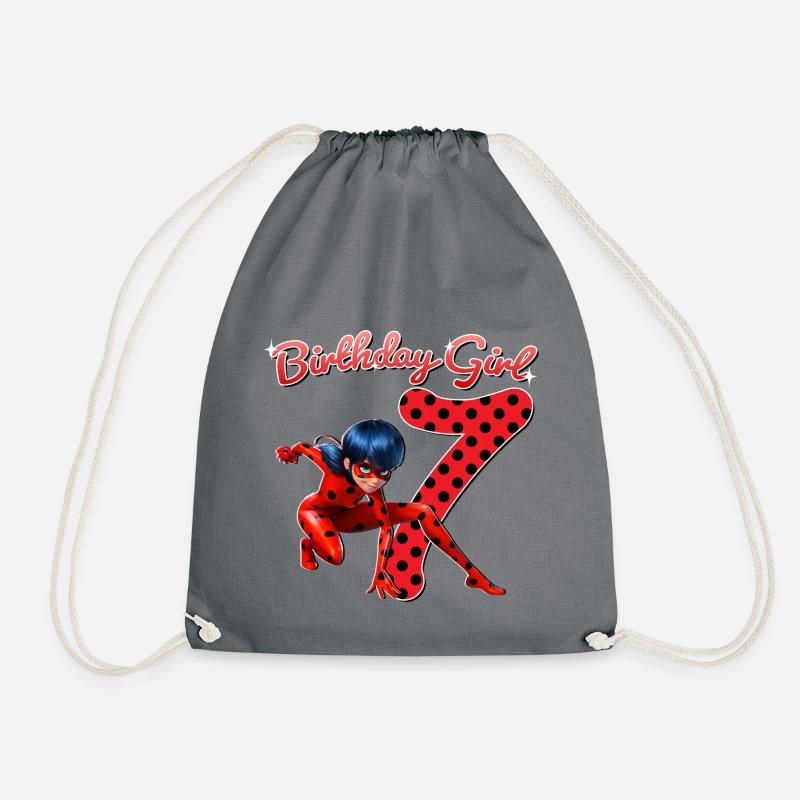 Miraculous Ladybug 7. Geburtstag Outfit Geschenk - Turnbeutel - Grau