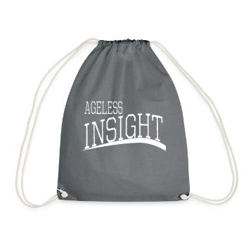 birthday present idea wisdom community - Drawstring Bag - grey - Front