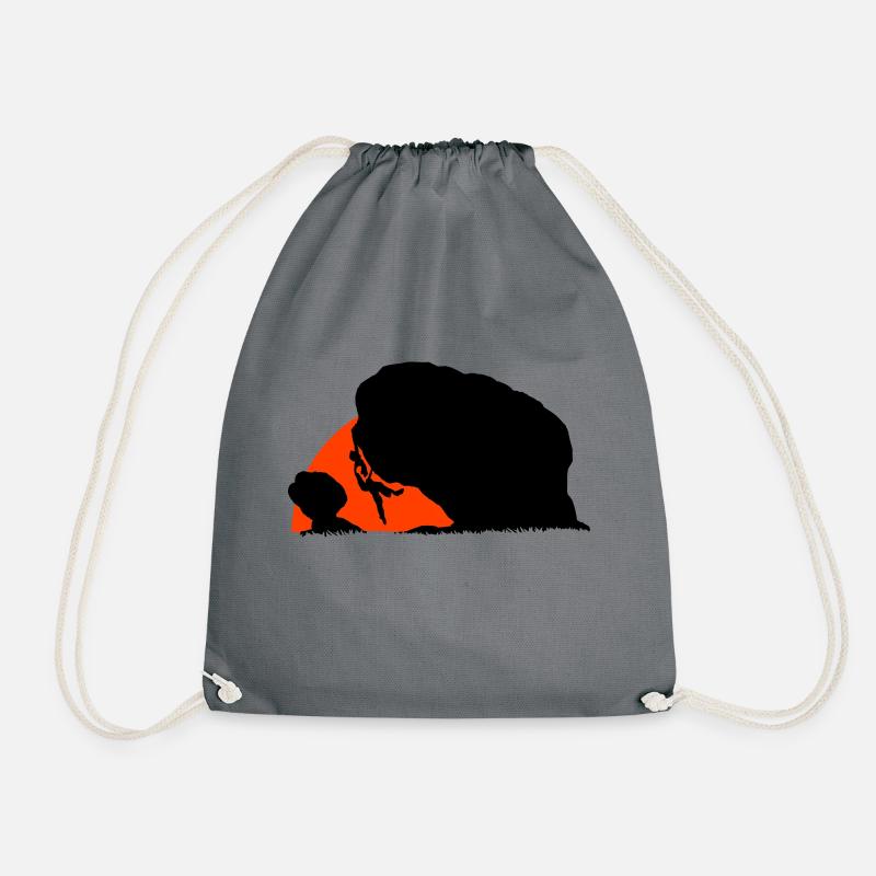 Boulderers in the sunset - Drawstring Bag - grey