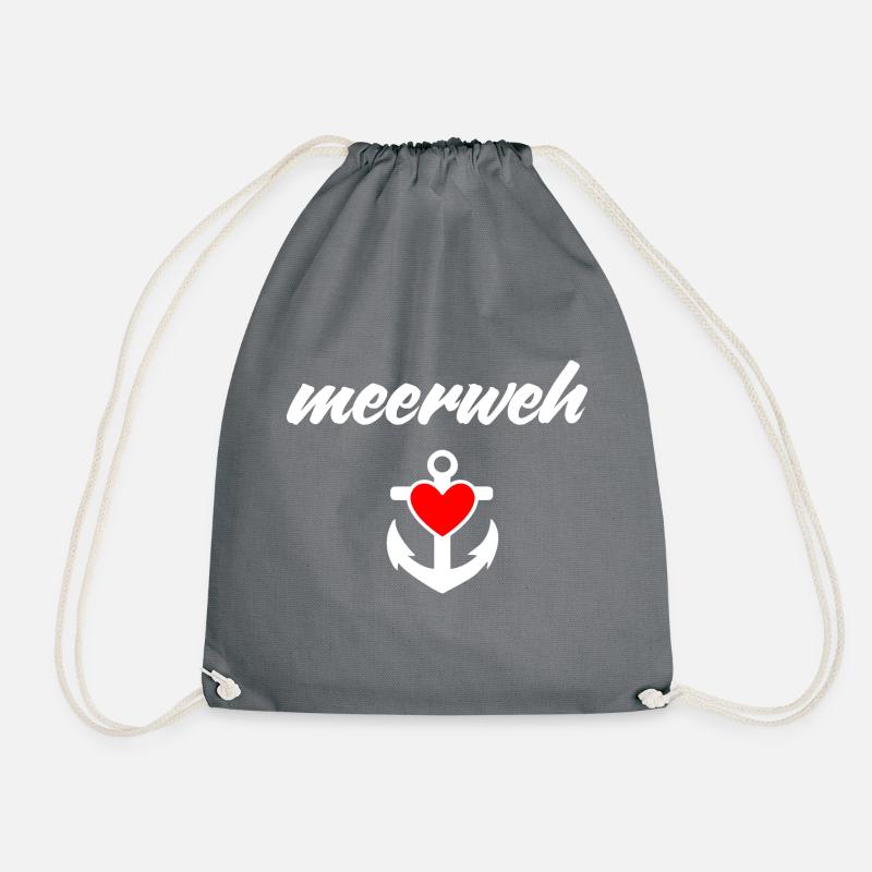 Seasickness with heart - Drawstring Bag - grey